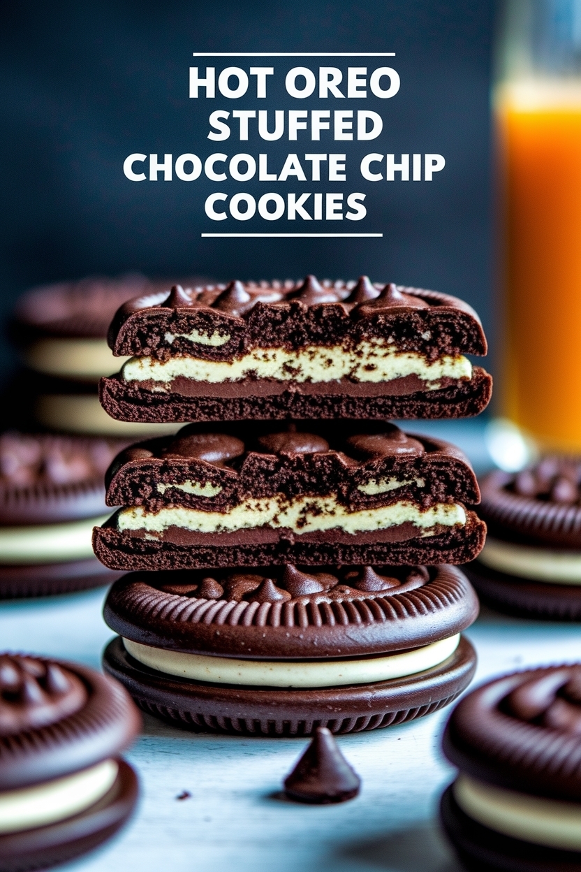 oreo stuffed chocolate chip cookies