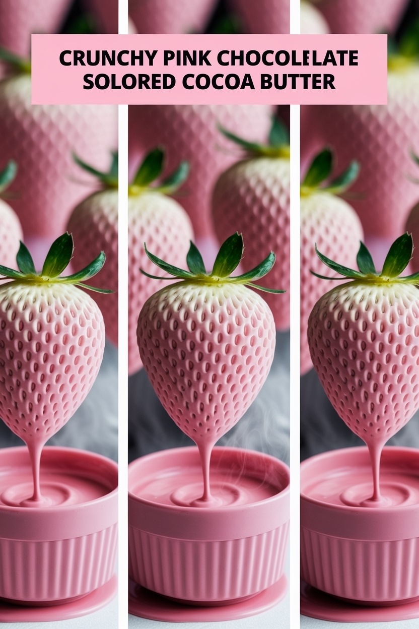 pink chocolate strawberries colored cocoa butter