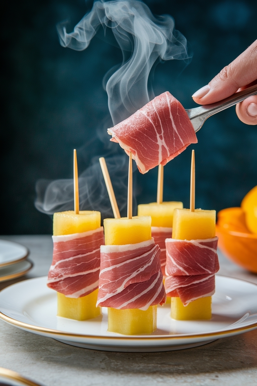 prosciutto wrapped melon skewers recipe