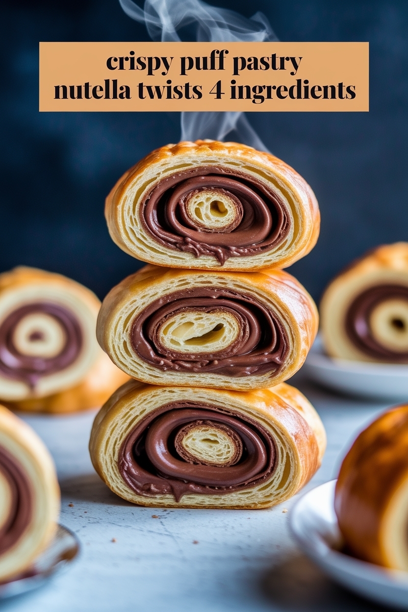 puff pastry nutella twists 4 ingredients