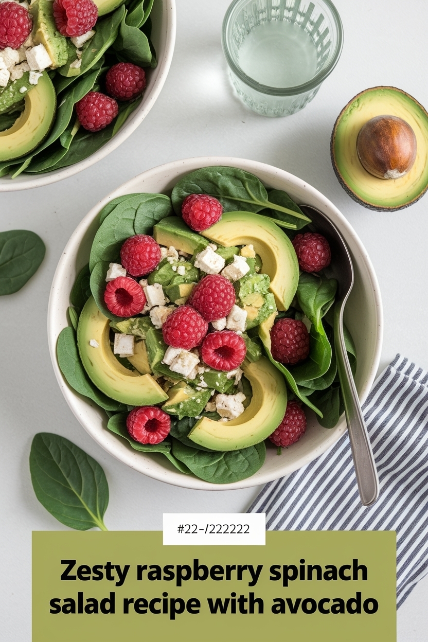 raspberry spinach salad recipe with avocado