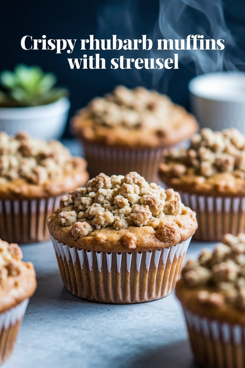 rhubarb muffins with streusel