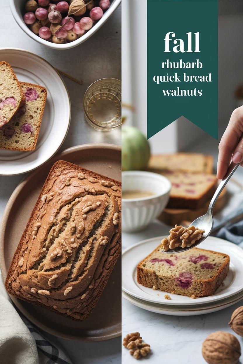 rhubarb quick bread walnuts
