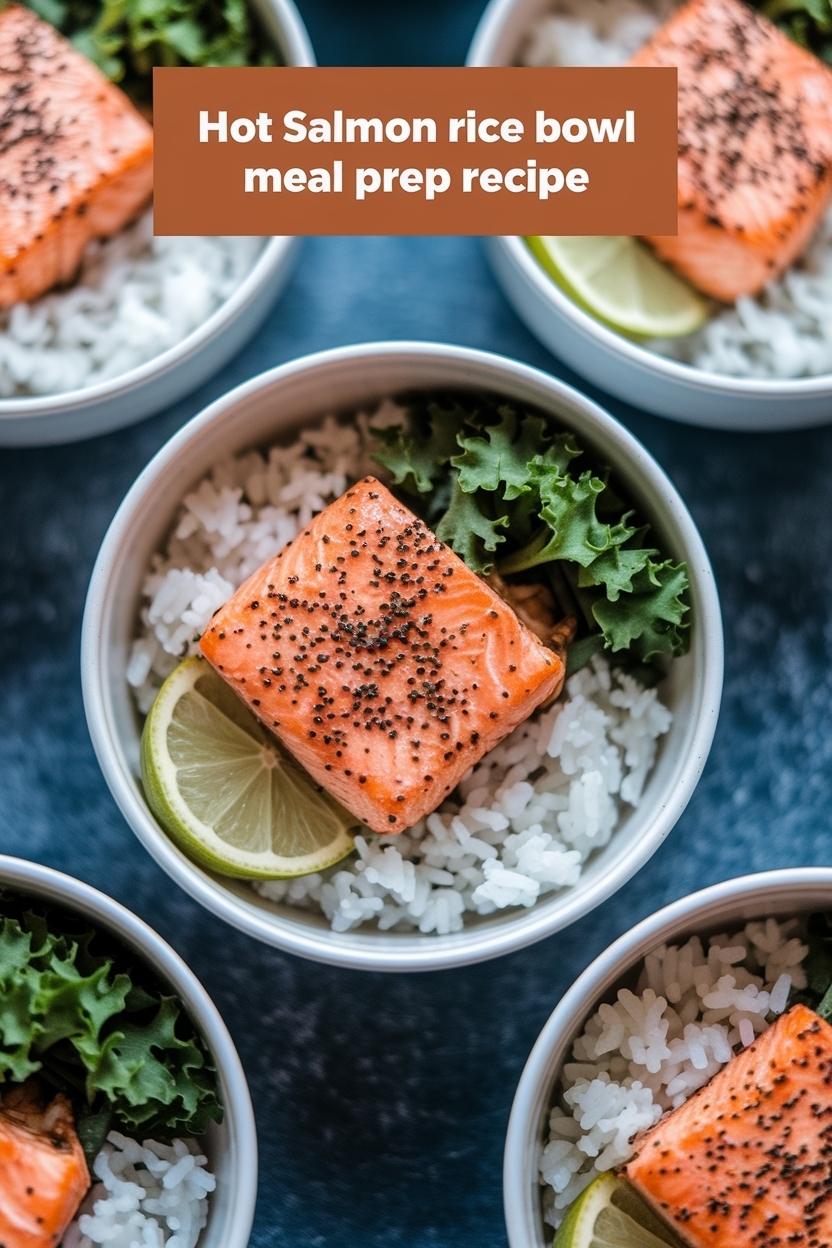 salmon rice bowl meal prep recipe