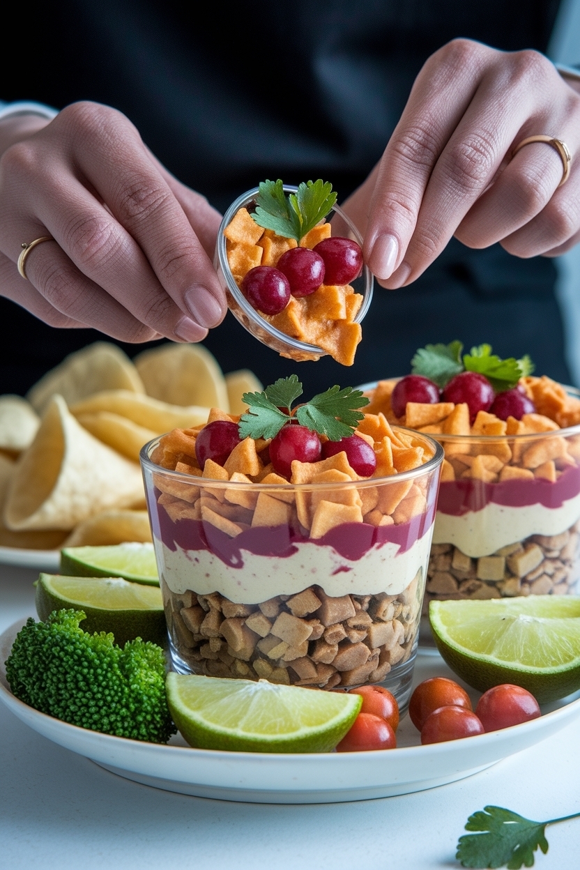 seven layer taco dip cups individual