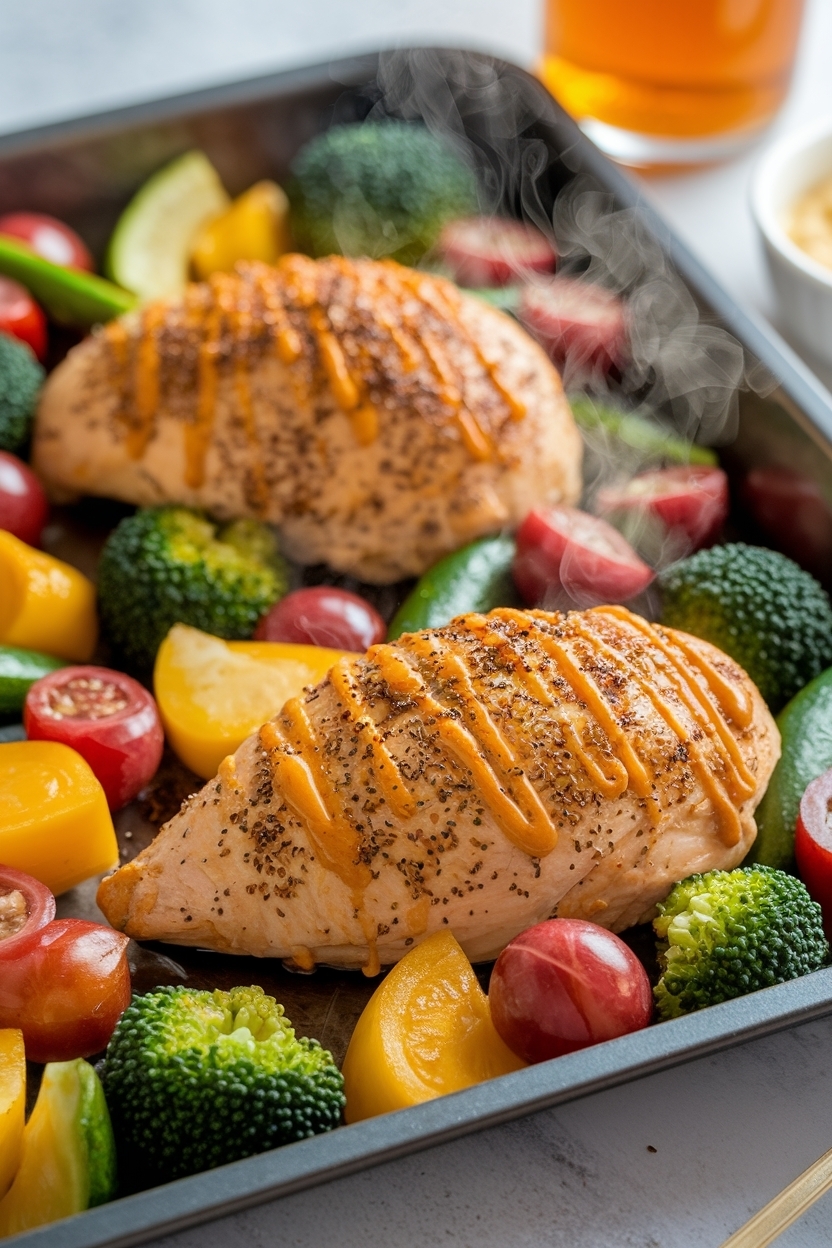 sheet pan honey mustard chicken vegetables