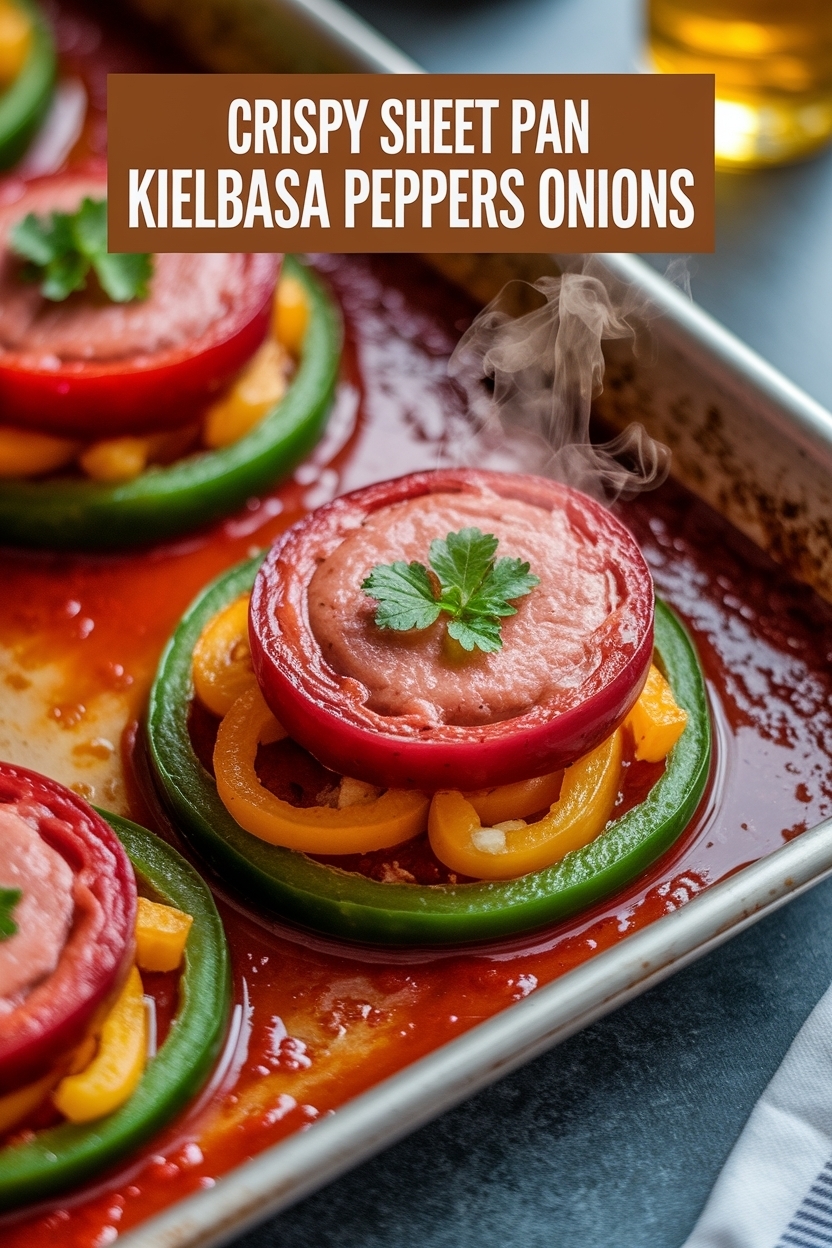 sheet pan kielbasa peppers onions