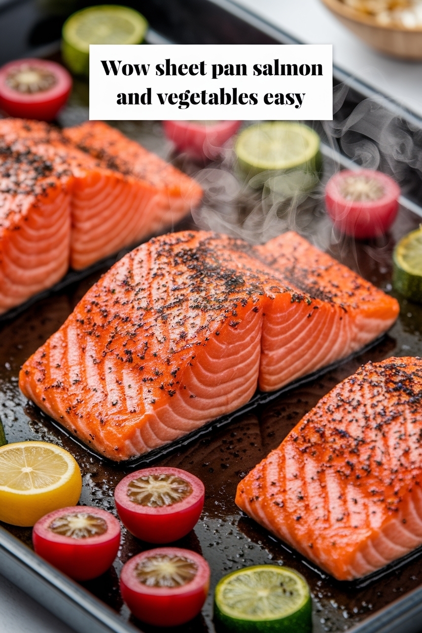 sheet pan salmon and vegetables easy