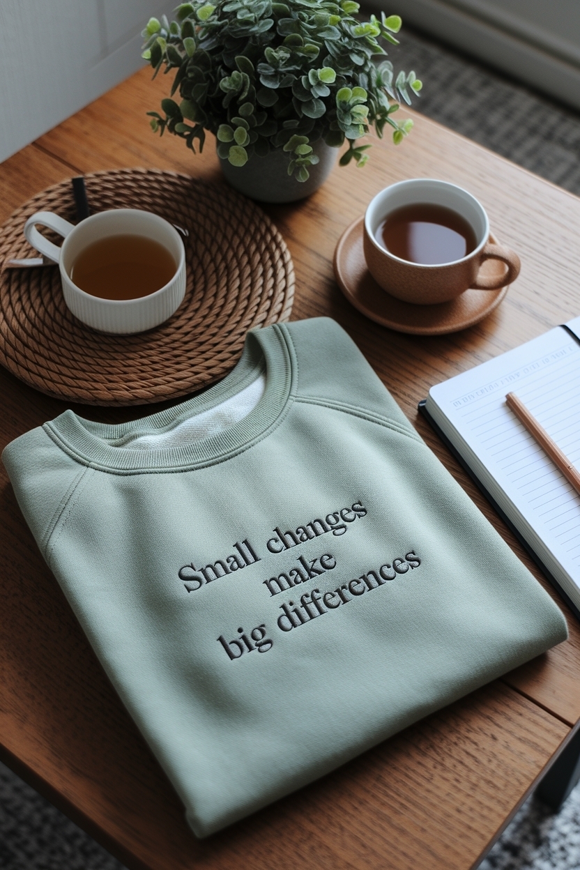 ## Elegant Soft Sage Green Sweatshirt: A Stylish Wardrobe Essential