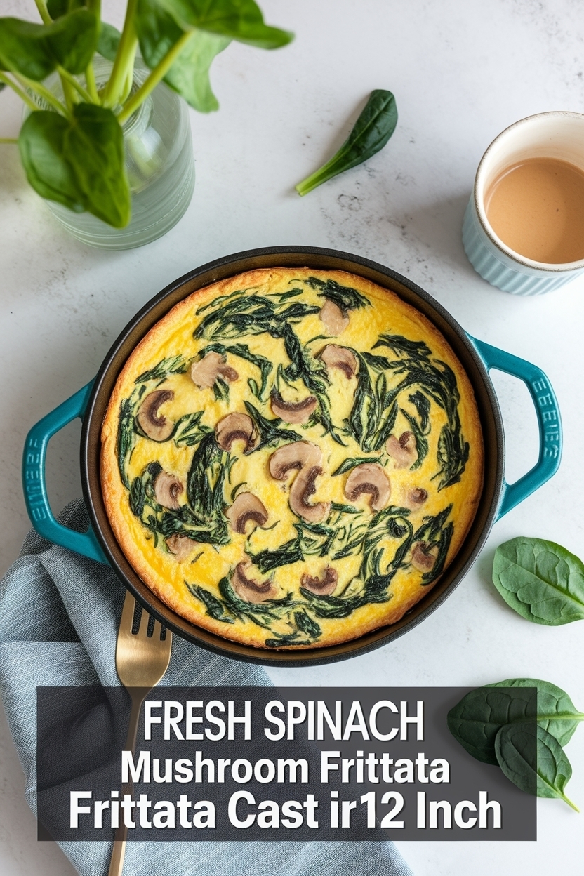 spinach mushroom frittata cast iron 12 inch