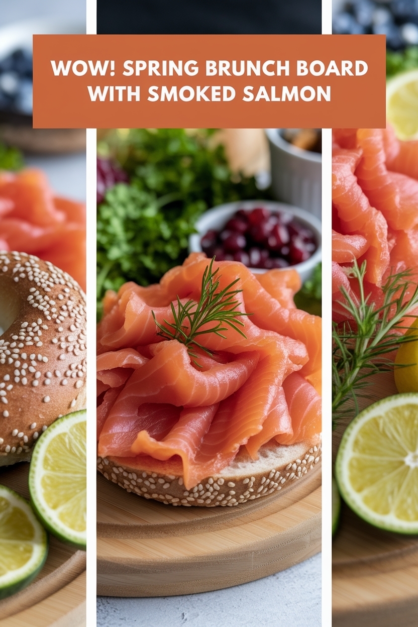 spring brunch board with smoked salmon