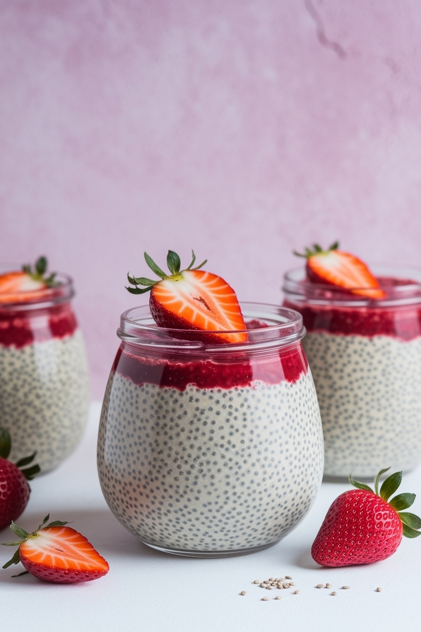 strawberry overnight oats chia seeds