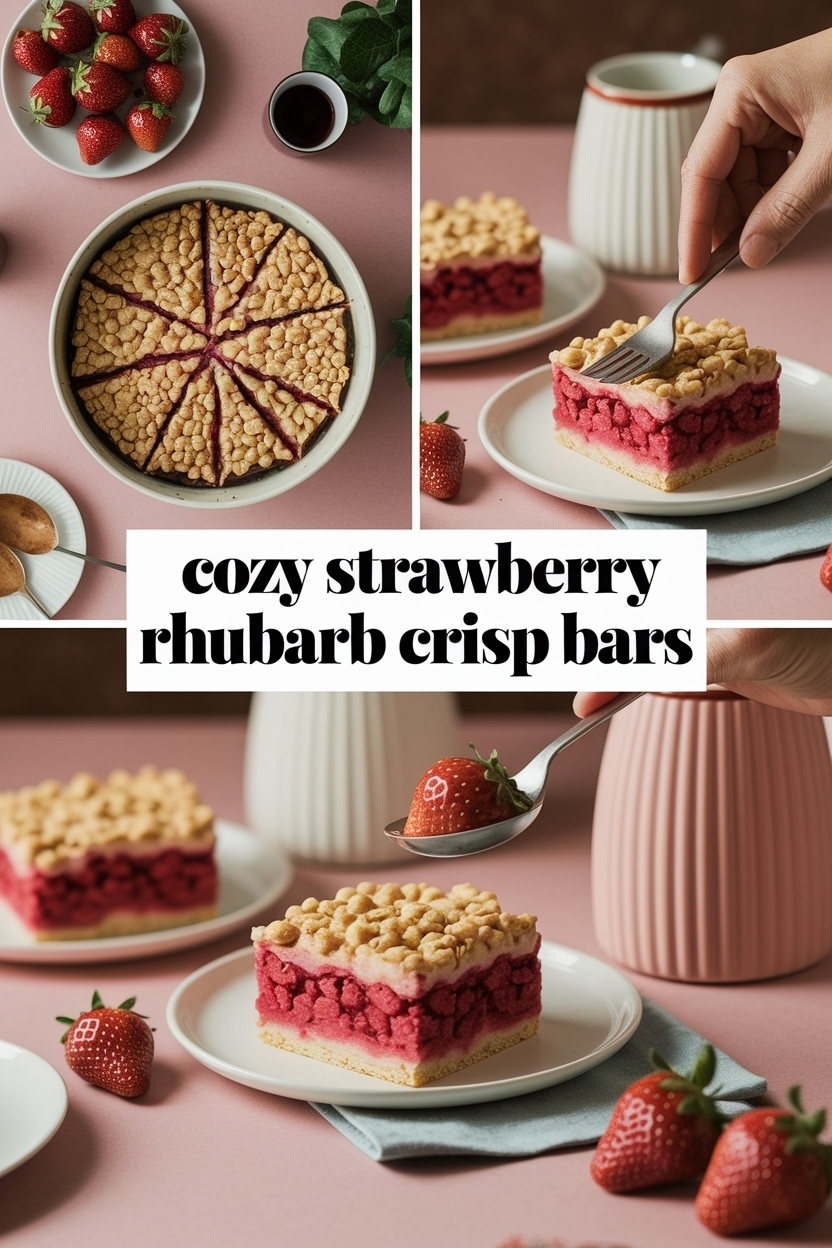 strawberry rhubarb crisp bars