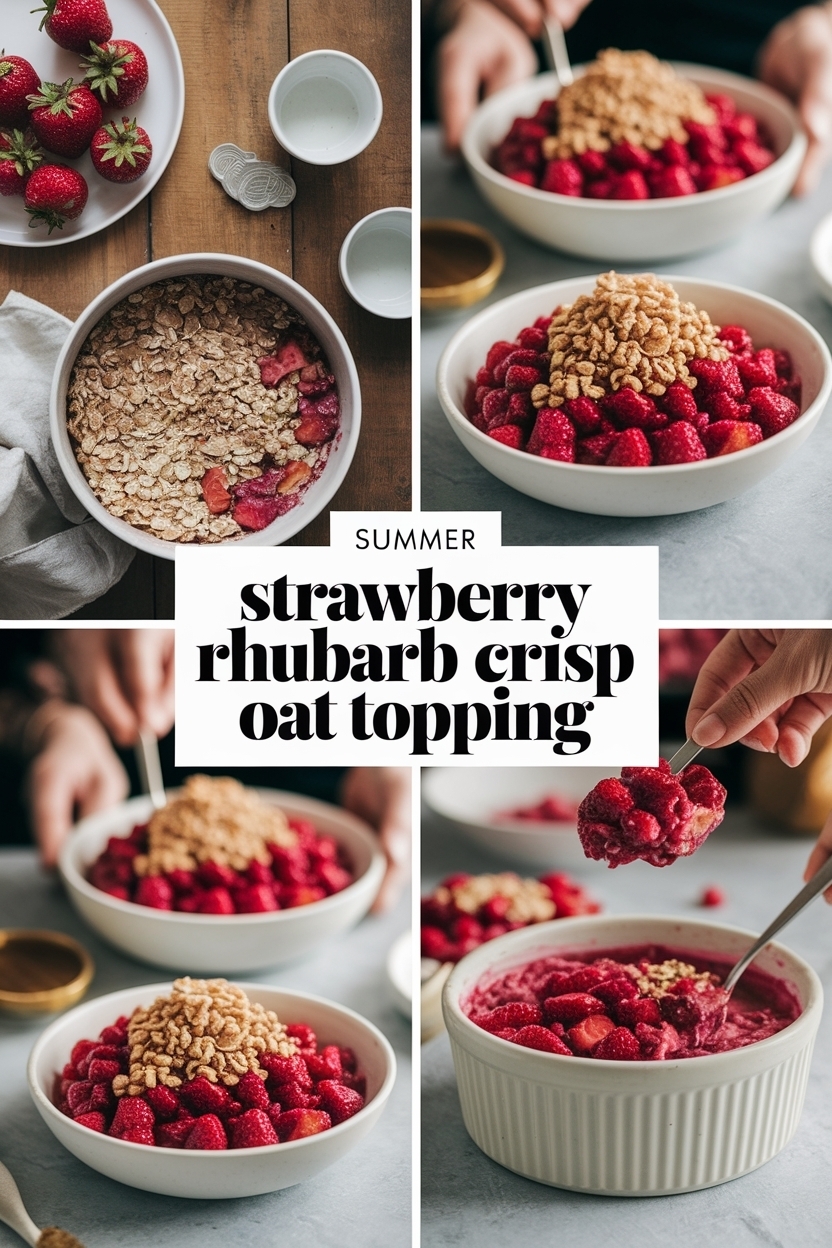 strawberry rhubarb crisp oat topping