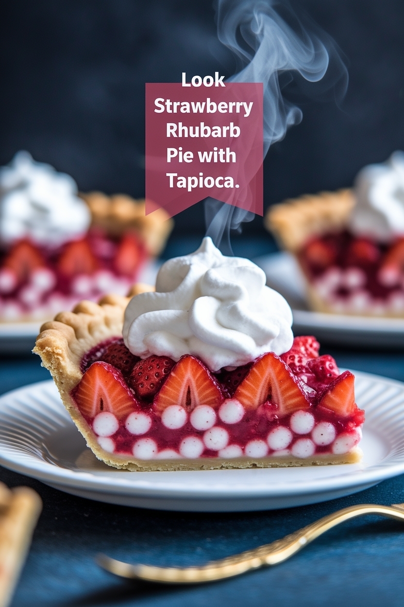 strawberry rhubarb pie with tapioca
