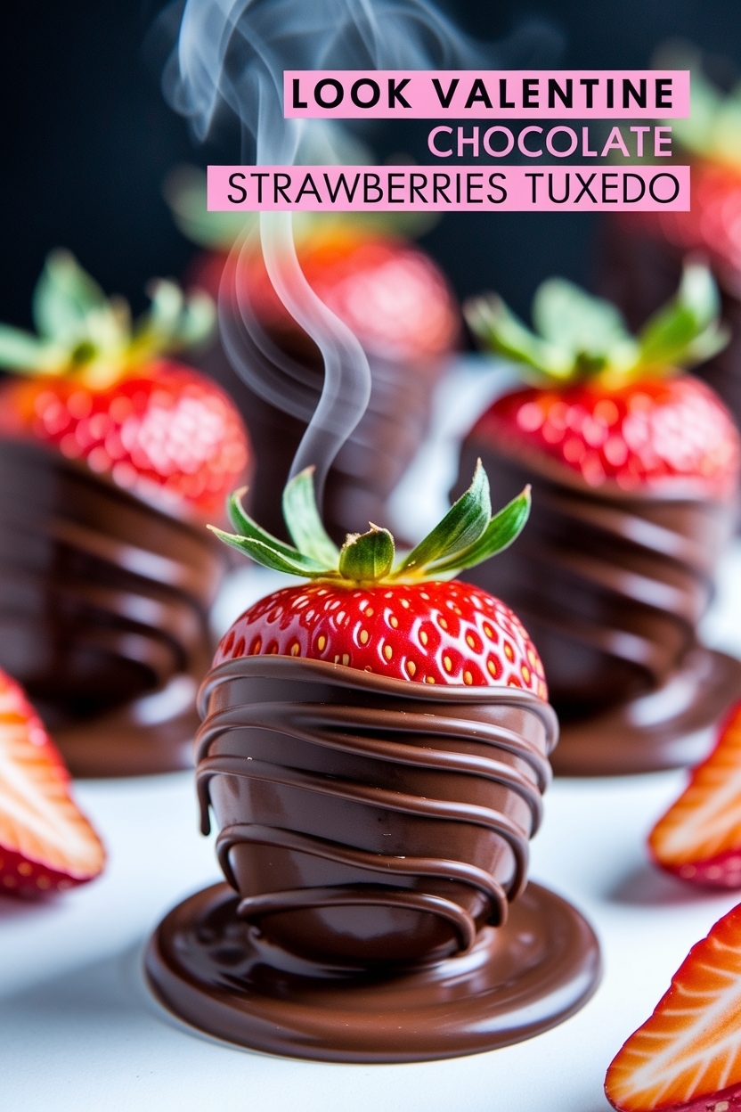 valentine chocolate strawberries tuxedo