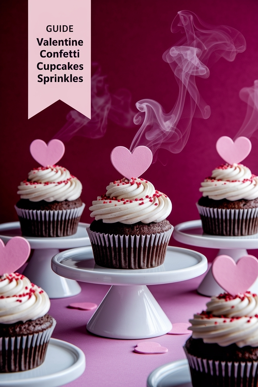 valentine confetti cupcakes heart sprinkles
