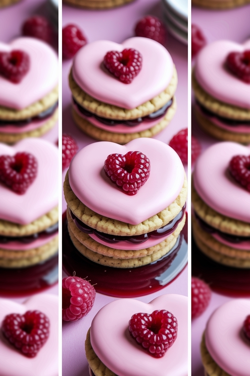 valentine linzer cookies raspberry jam