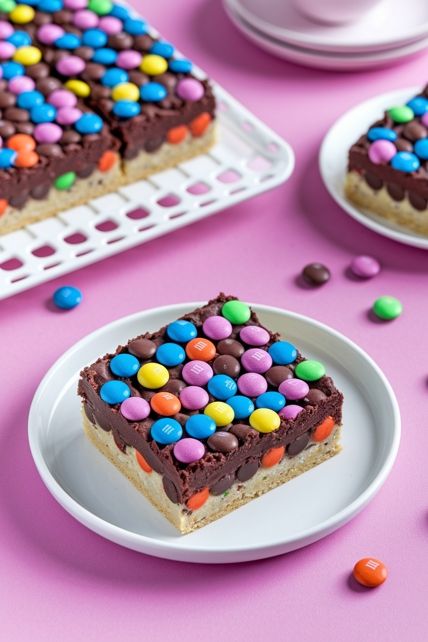 valentine m&m cookie bars 9x13