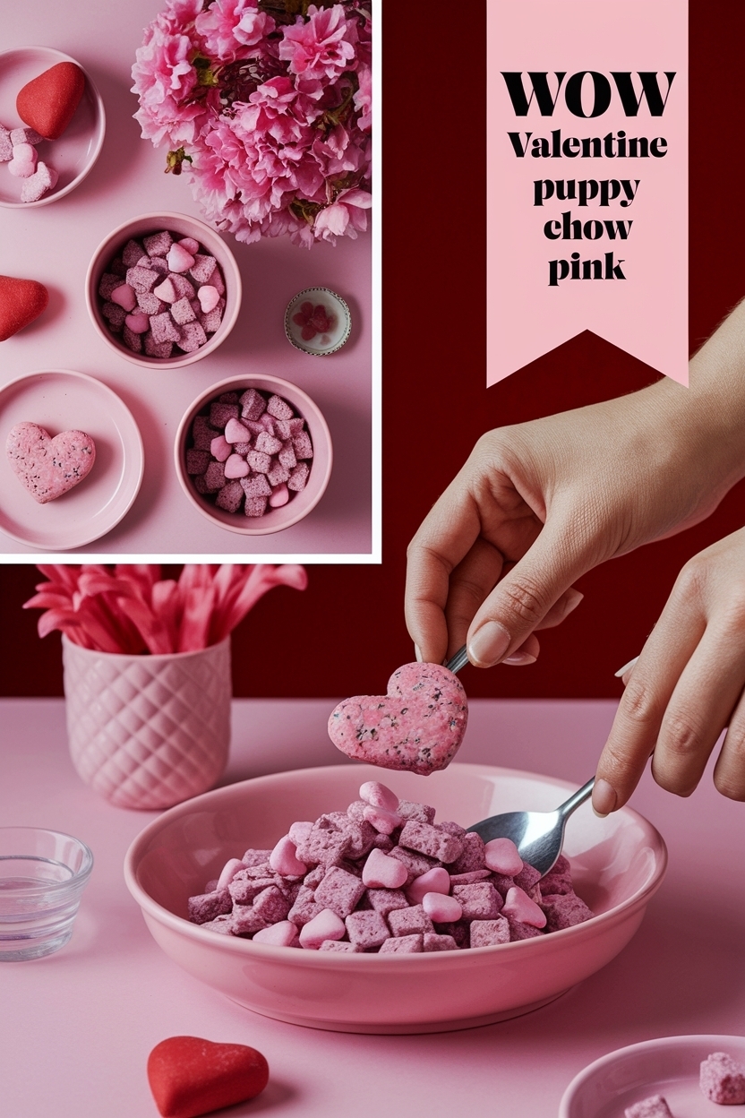 valentine puppy chow pink