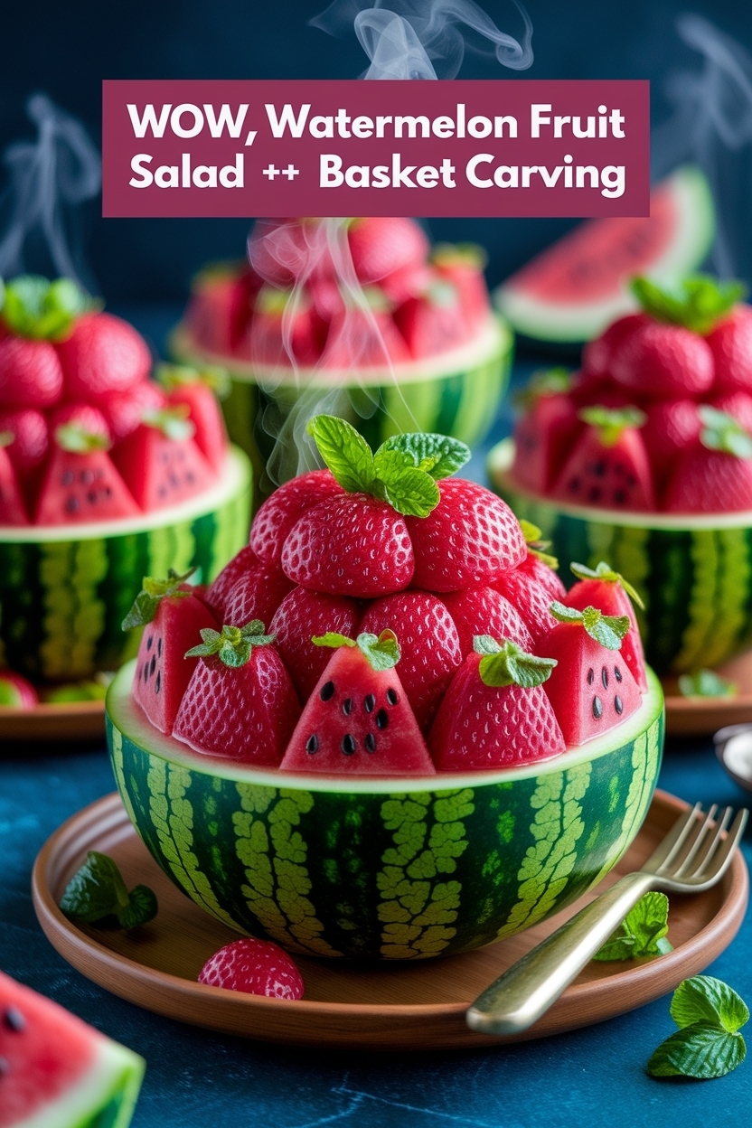watermelon fruit salad basket carving